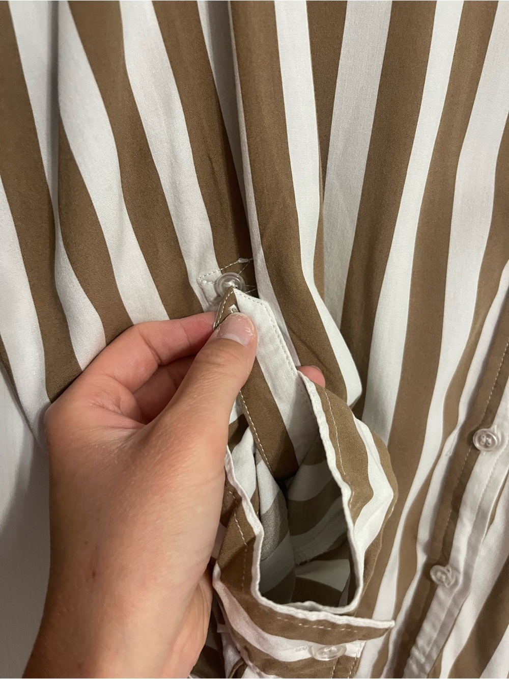Velvet Heart Brown and White Striped Button-Down Shirt - Picture 6 of 10